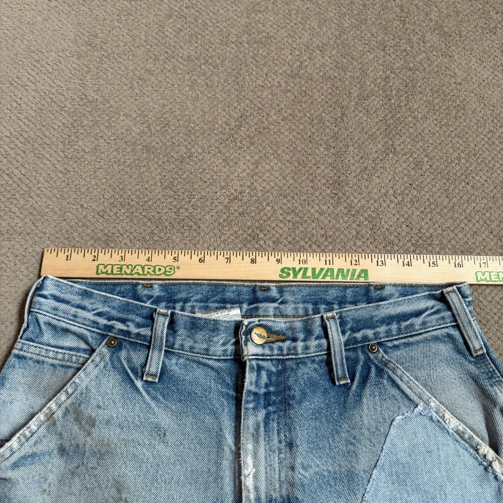 Vintage 2000s Carhartt B73 DST Double Knee Dungaree Jeans Light Wash 32x32